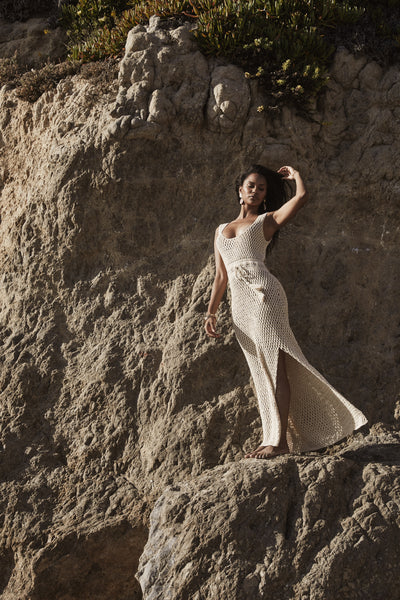 ARIELLE CROCHET DRESS- NATURAL Kadimah ARIELLE CROCHET DRESS- NATURAL Kadimah
