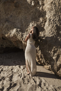 ARIELLE CROCHET DRESS- NATURAL Kadimah ARIELLE CROCHET DRESS- NATURAL Kadimah