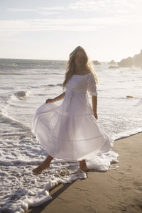 white off the shoulder tunic dress Selene Off-Shoulder Dress