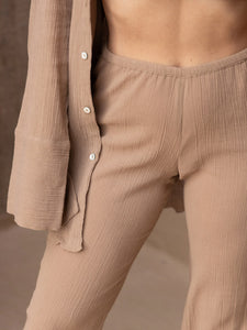 ELLIE OVERSIZED BUTTON-DOWN- MOCHA