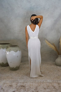 NAHLA BRAIDED DRESS - WHITE